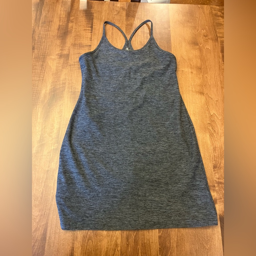 Kyodan Charcoal Racerback athletic dress with built in shorts underneath size M